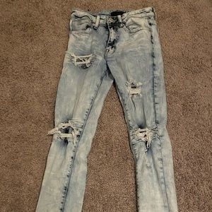 Forever21 Washed Ripped Blue Jeans